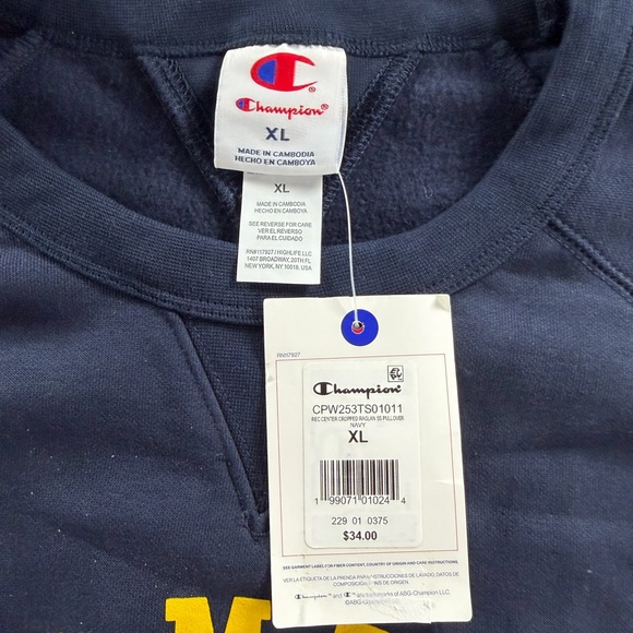 Champion Women's Short Sleeve Fleece Top - Navy Blue XL - Picture 8 of 11